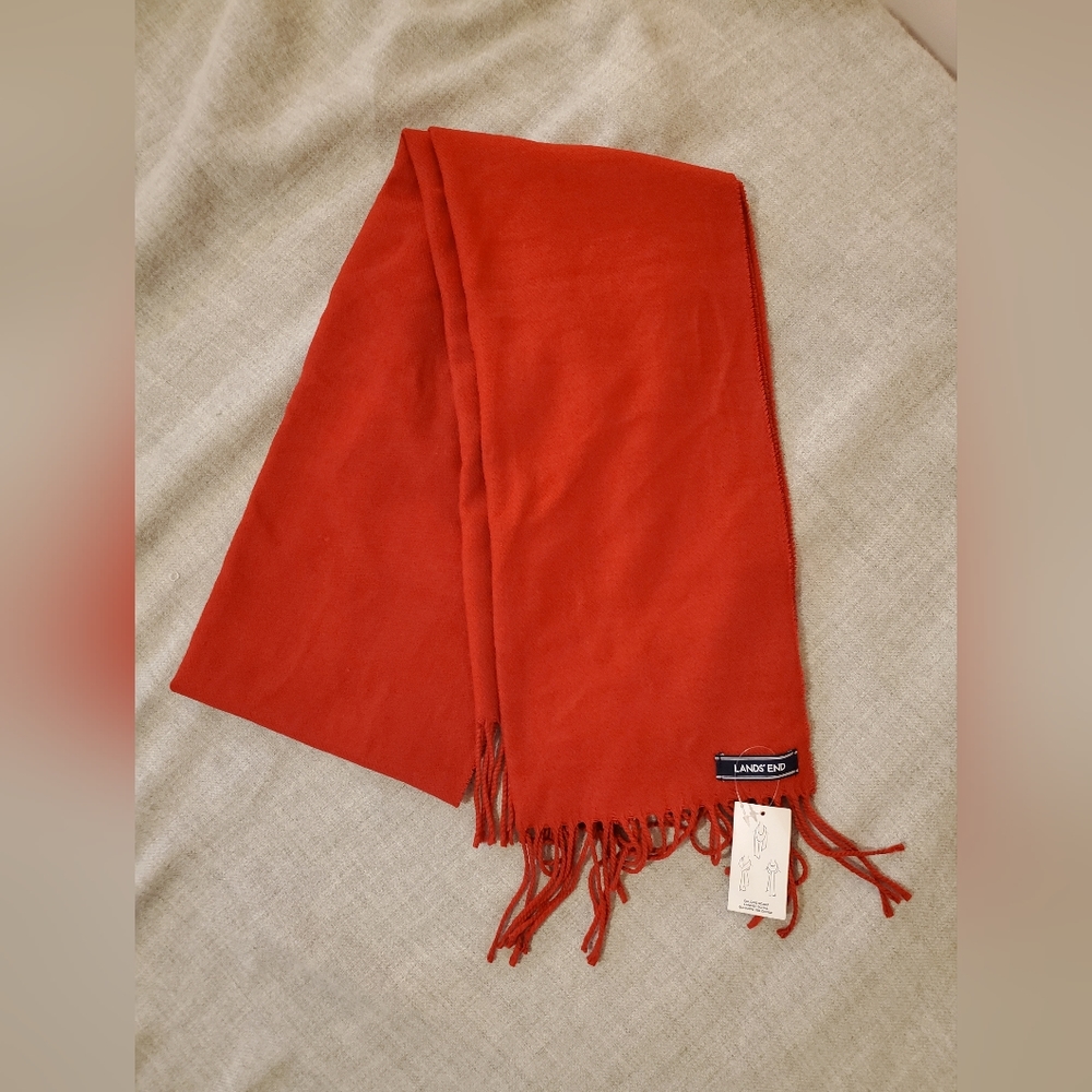 Lands End Red Scarf NWT